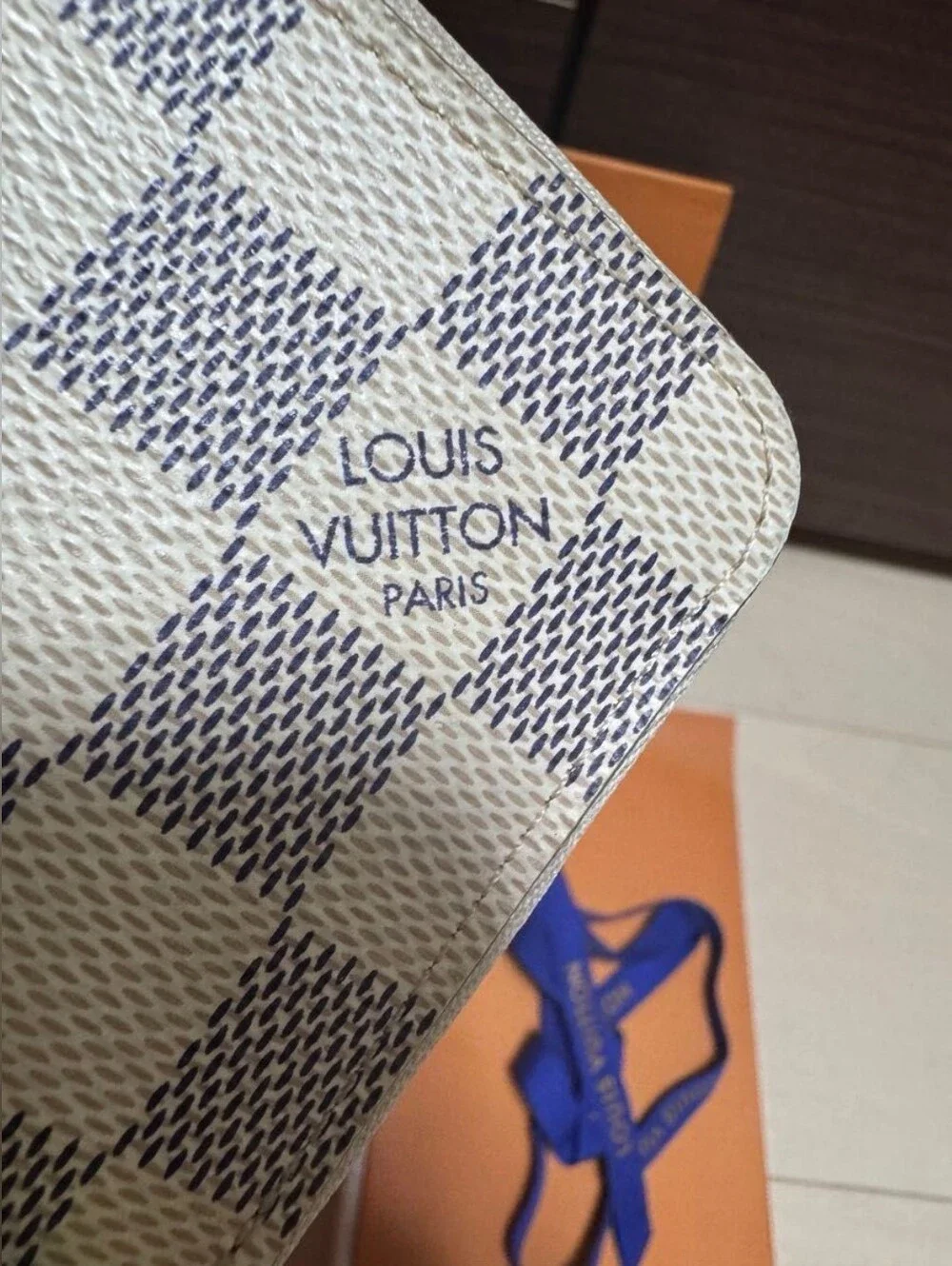 Louis Vuitton White Damier Azur Zippy Coin Purse Wallet